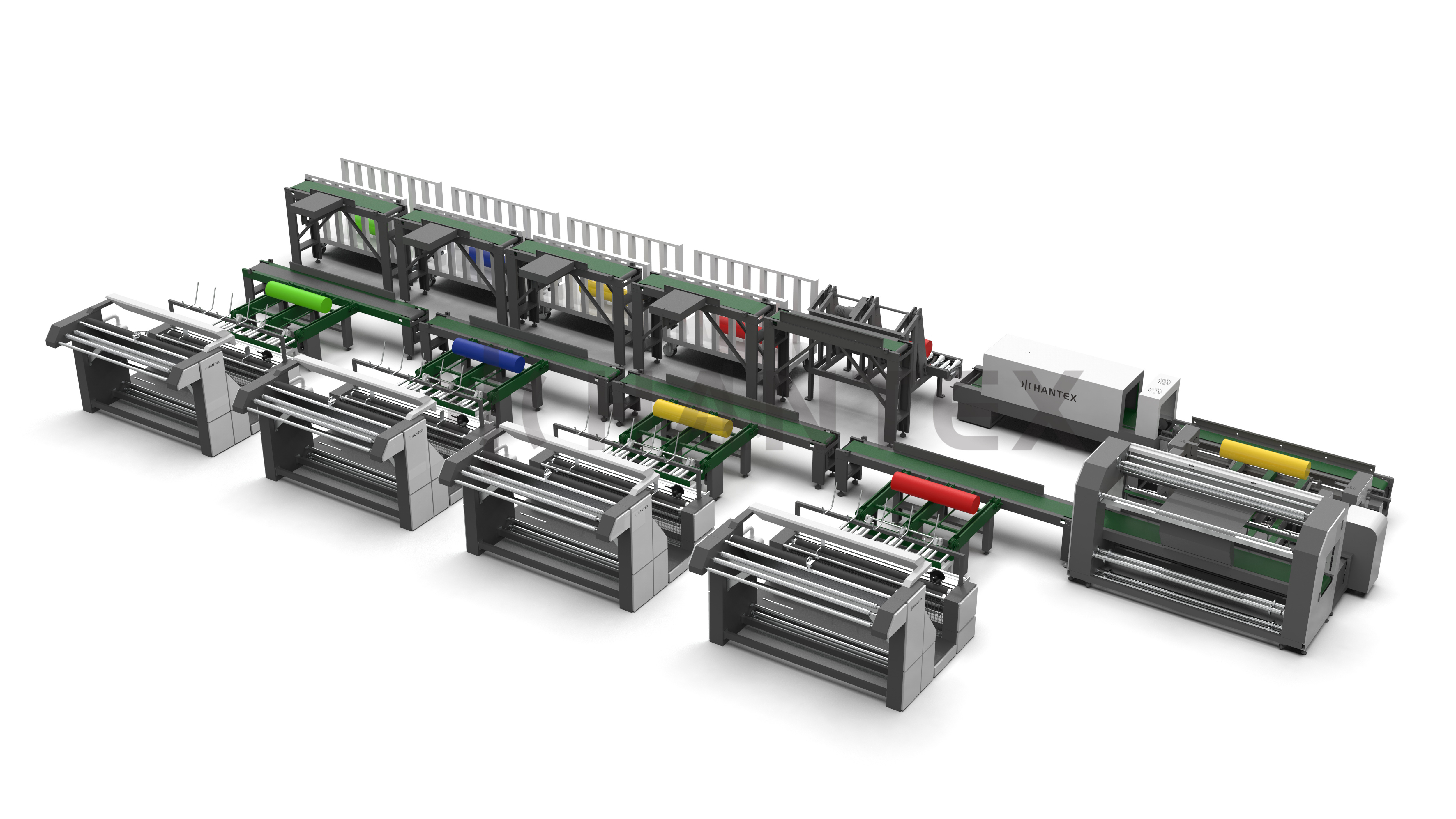 AUTOMATIC FABRIC ROLLS PACKING MACHINE LINE